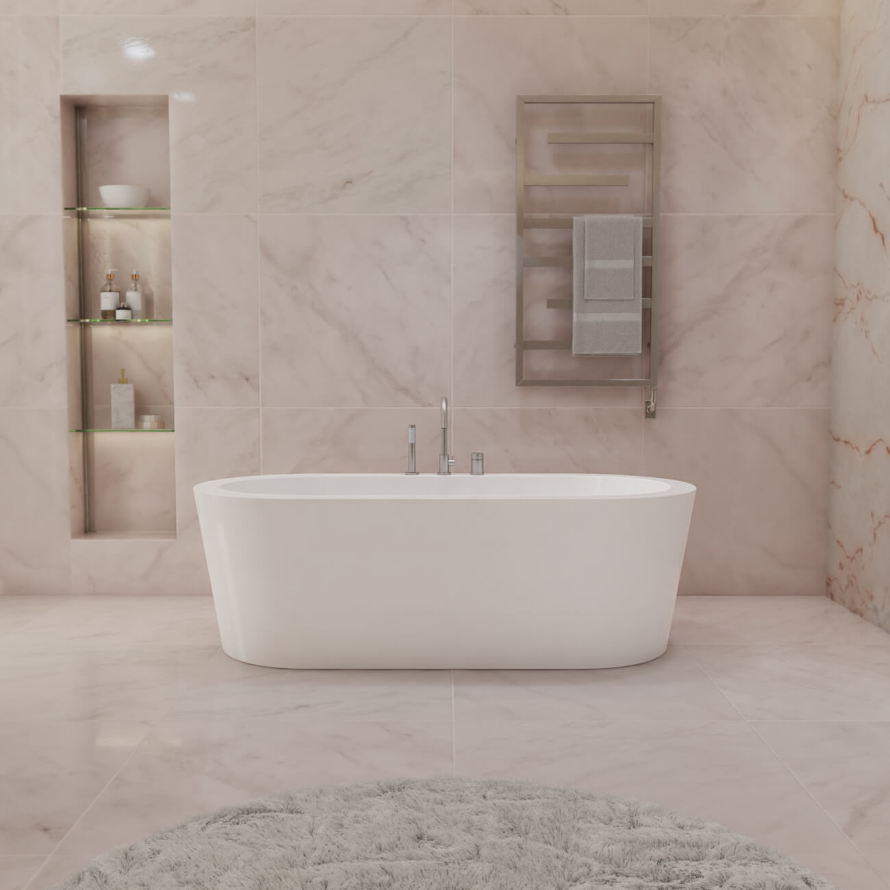 Zoey Acrylic Double Ended Freestanding Tub - No Faucet Drillings