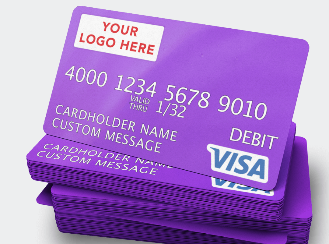 stack of purple gift cards
